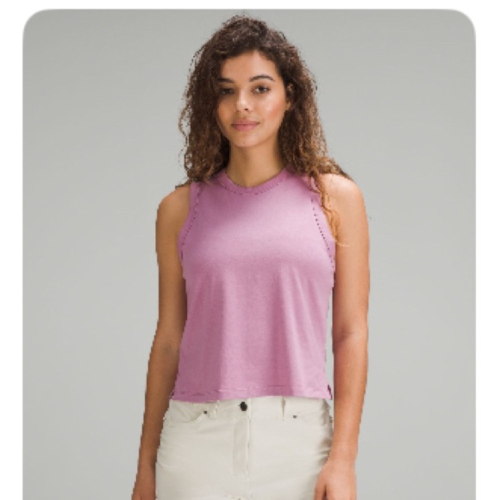 Lululemon Classic-Fit Cotton-Blend Tank Top in color Velvet Dust Size 14